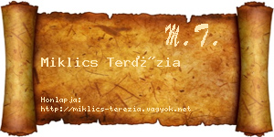 Miklics Terézia névjegykártya